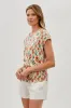 International INC Company Floral Ruched Side Blouse - Cream sold by Fairweather
