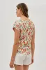 International INC Company Floral Ruched Side Blouse - Cream sold by Fairweather