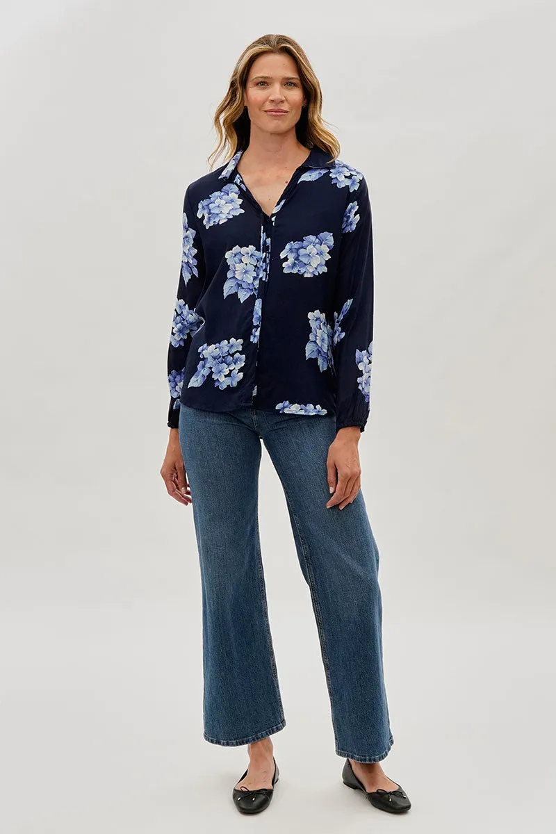 Beechers Brook Floral Button Down Blouse - Navy sold by Fairweather product image thumbnail 5