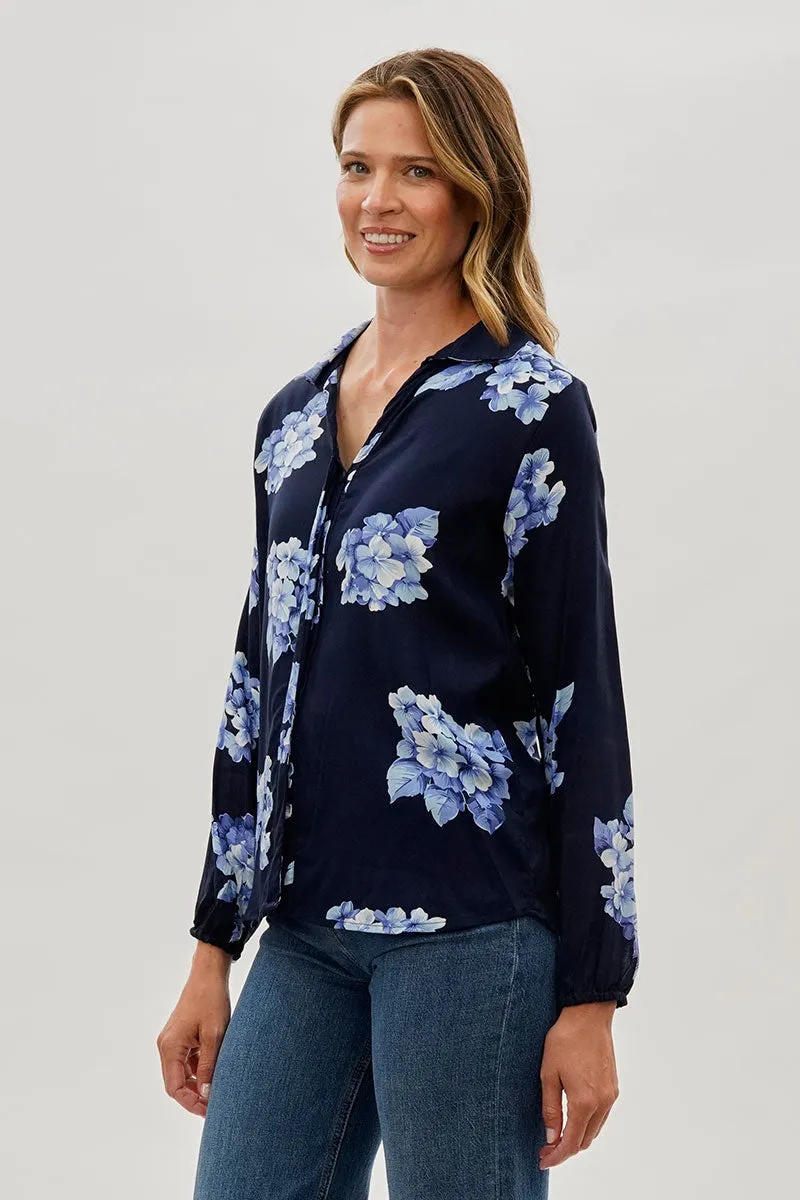 Beechers Brook Floral Button Down Blouse - Navy sold by Fairweather product image thumbnail 2