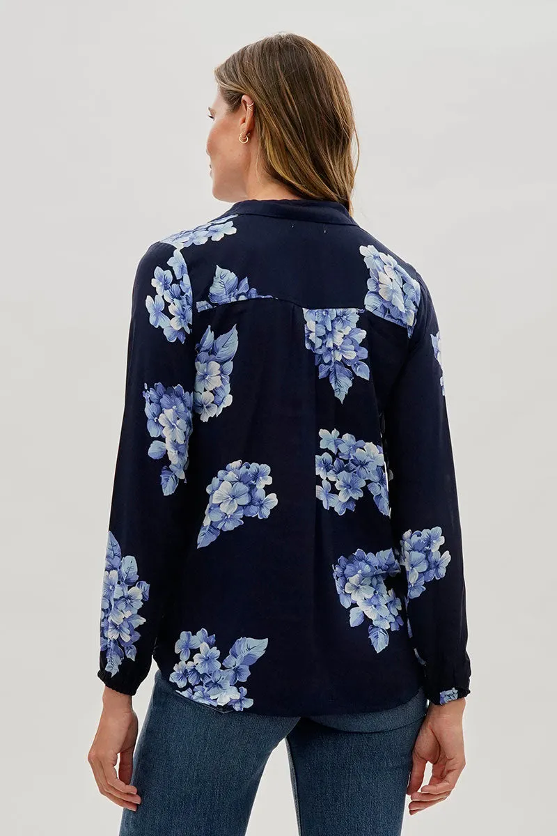 Beechers Brook Floral Button Down Blouse - Navy sold by Fairweather product image thumbnail 3