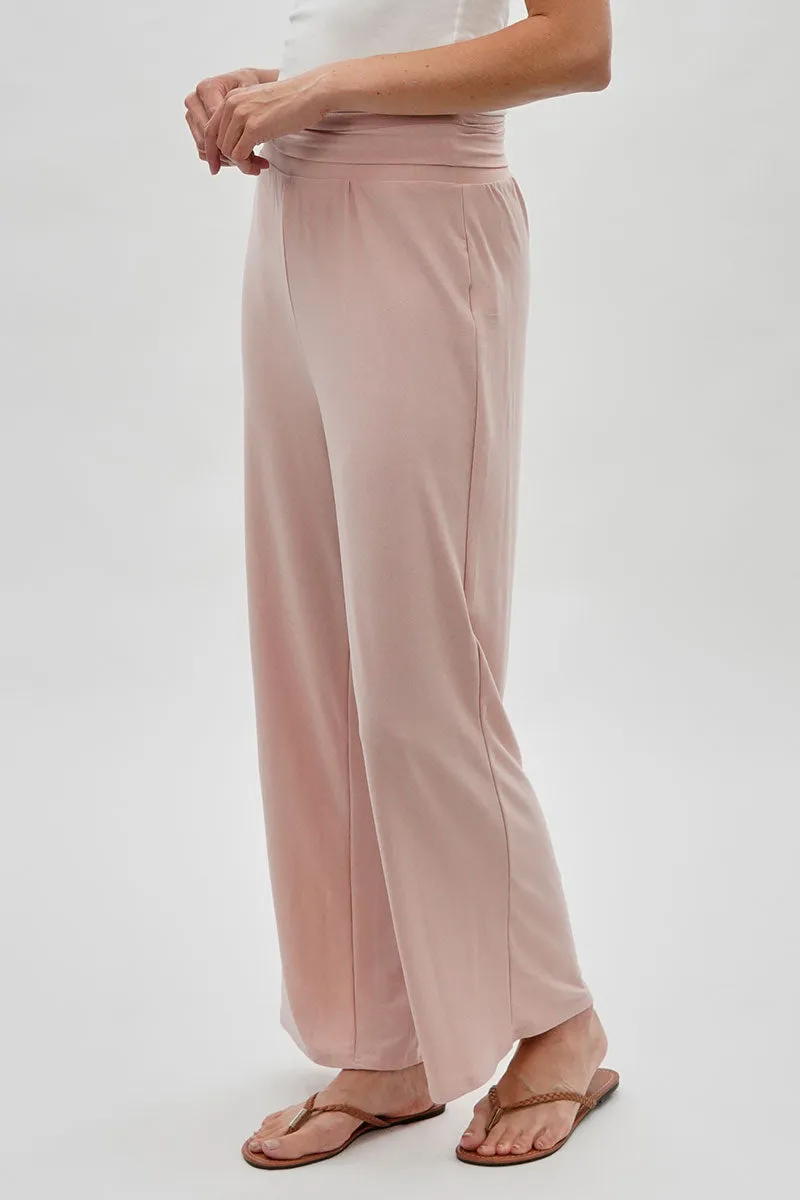 Costa Blanca Wide Leg Fold Over Pants - Blush sold by Fairweather product image thumbnail 2