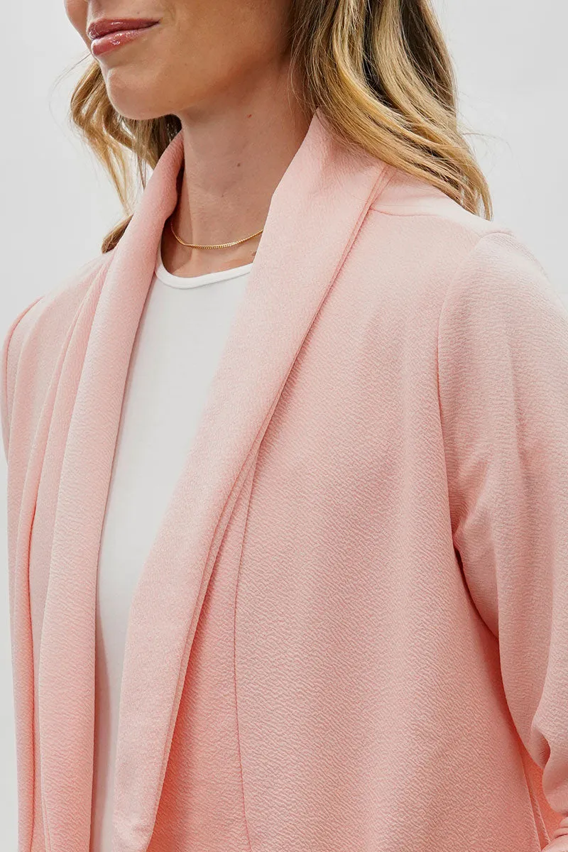 Majora Open Roll Up Sleeve Blazer - Pink sold by Fairweather product image thumbnail 4