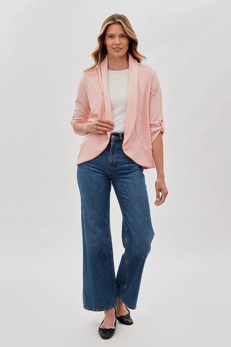 Majora Open Roll Up Sleeve Blazer - Pink sold by Fairweather product image thumbnail 5