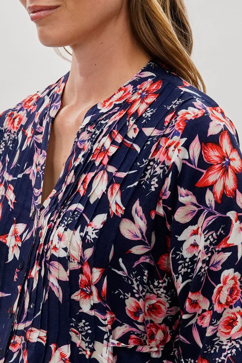 International INC Company Floral Back Tie Blouse - Navy sold by Fairweather product image thumbnail 4