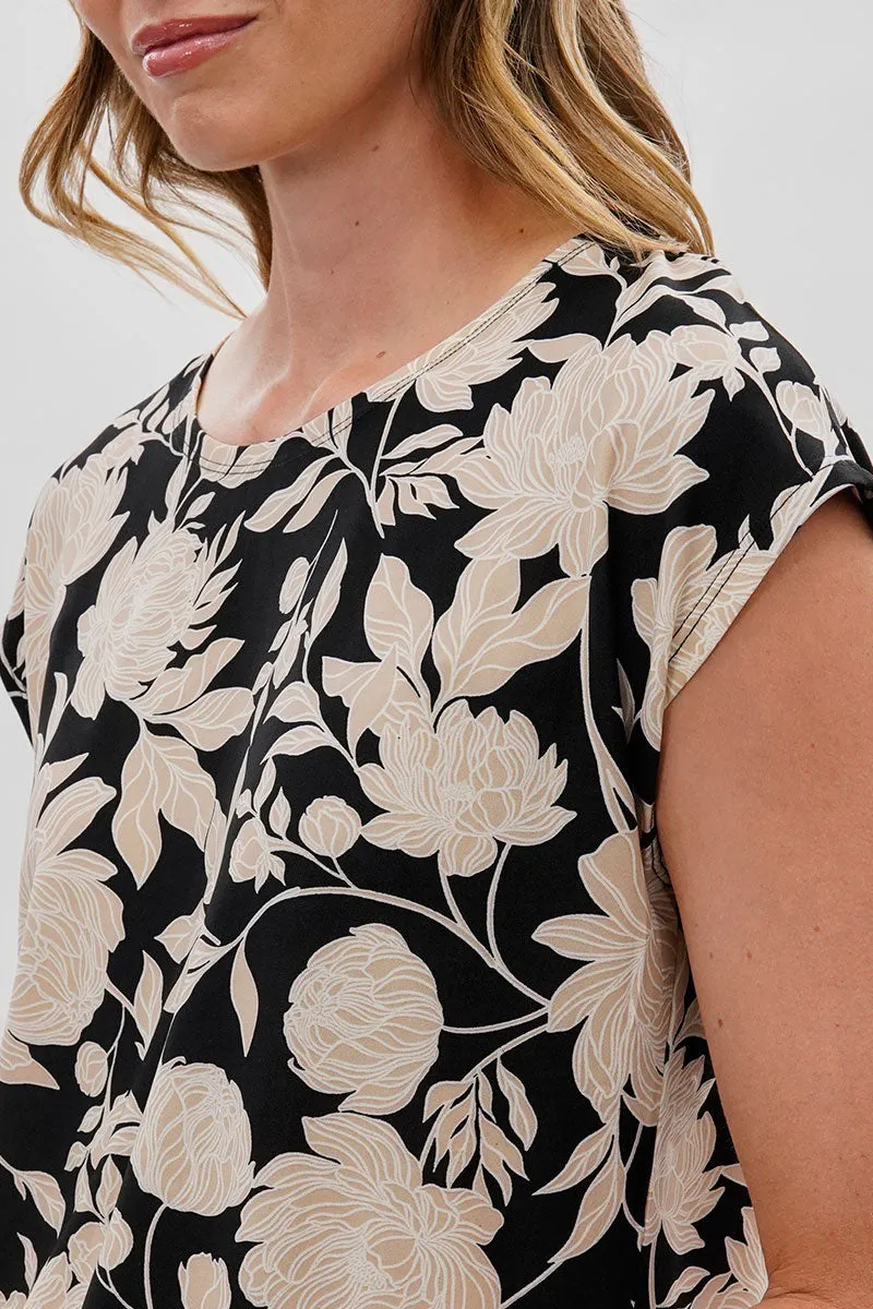 Beechers Brook Floral Cap Sleeve Blouse - Black sold by Fairweather product image thumbnail 4