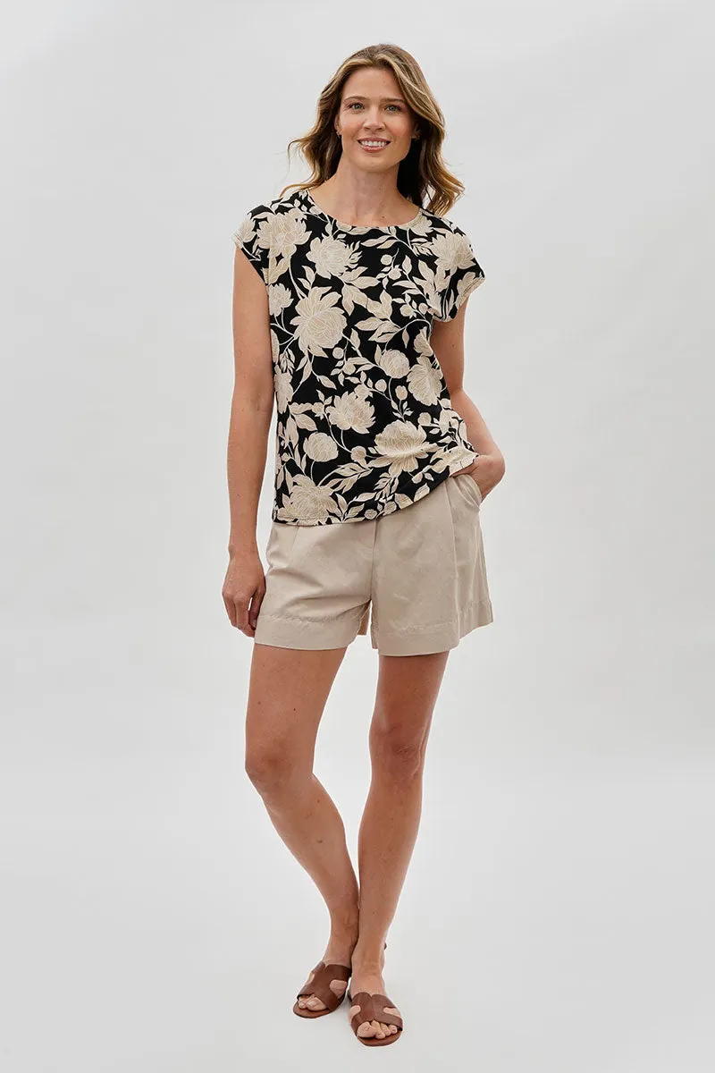 Beechers Brook Floral Cap Sleeve Blouse - Black sold by Fairweather product image thumbnail 5