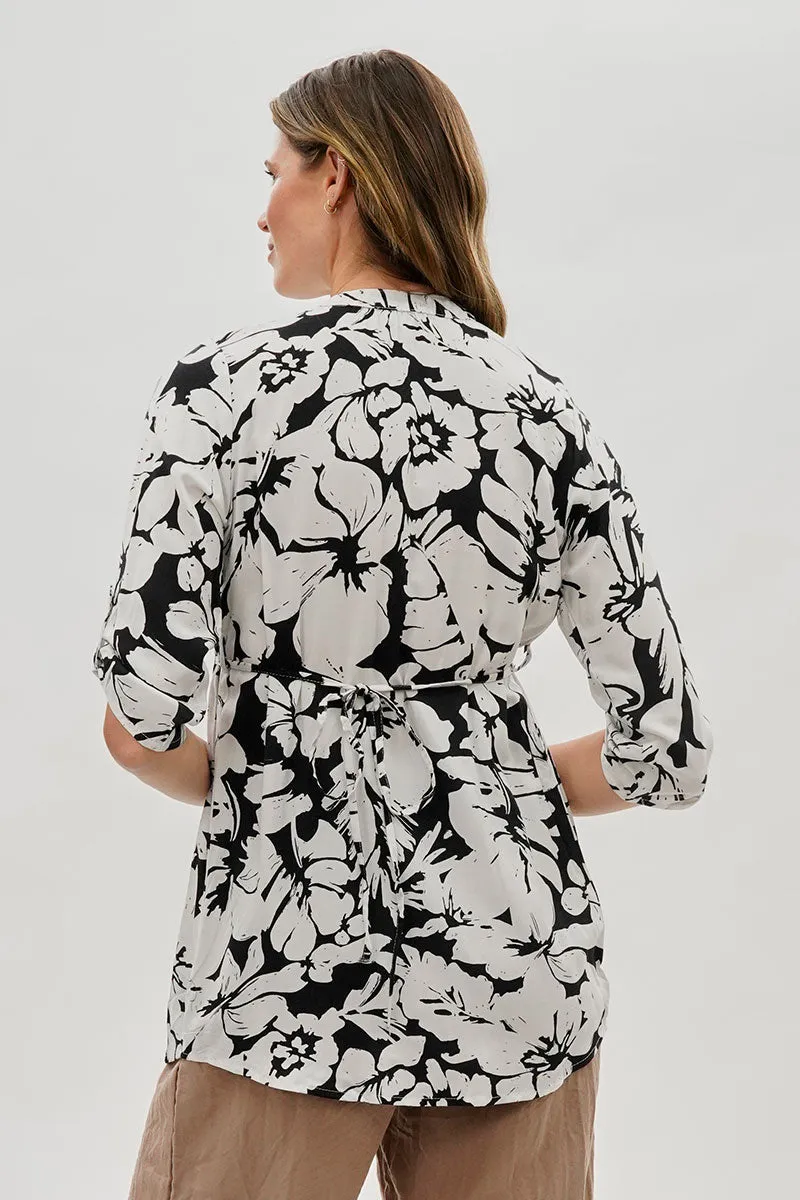 International INC Company Floral Back Tie Blouse - Black sold by Fairweather product image thumbnail 3