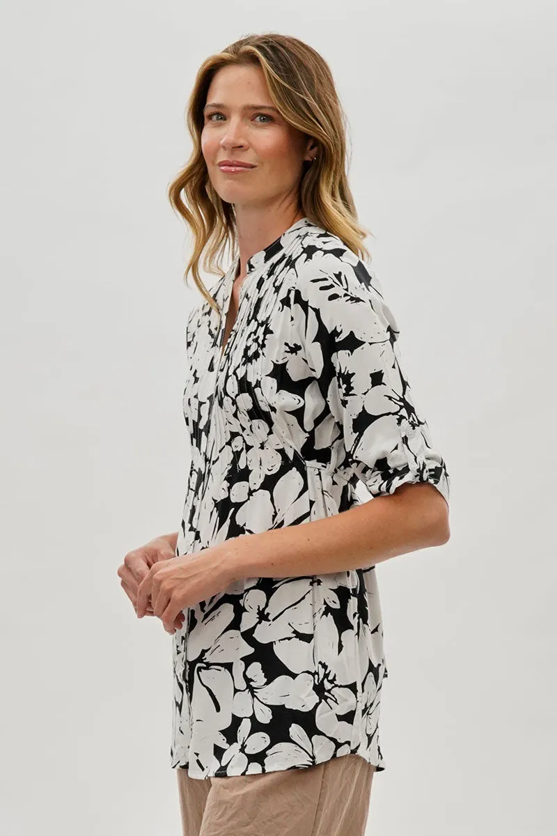 International INC Company Floral Back Tie Blouse - Black sold by Fairweather product image thumbnail 2