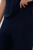 Costa Blanca Wide Leg Fold Over Pants - Navy sold by Fairweather