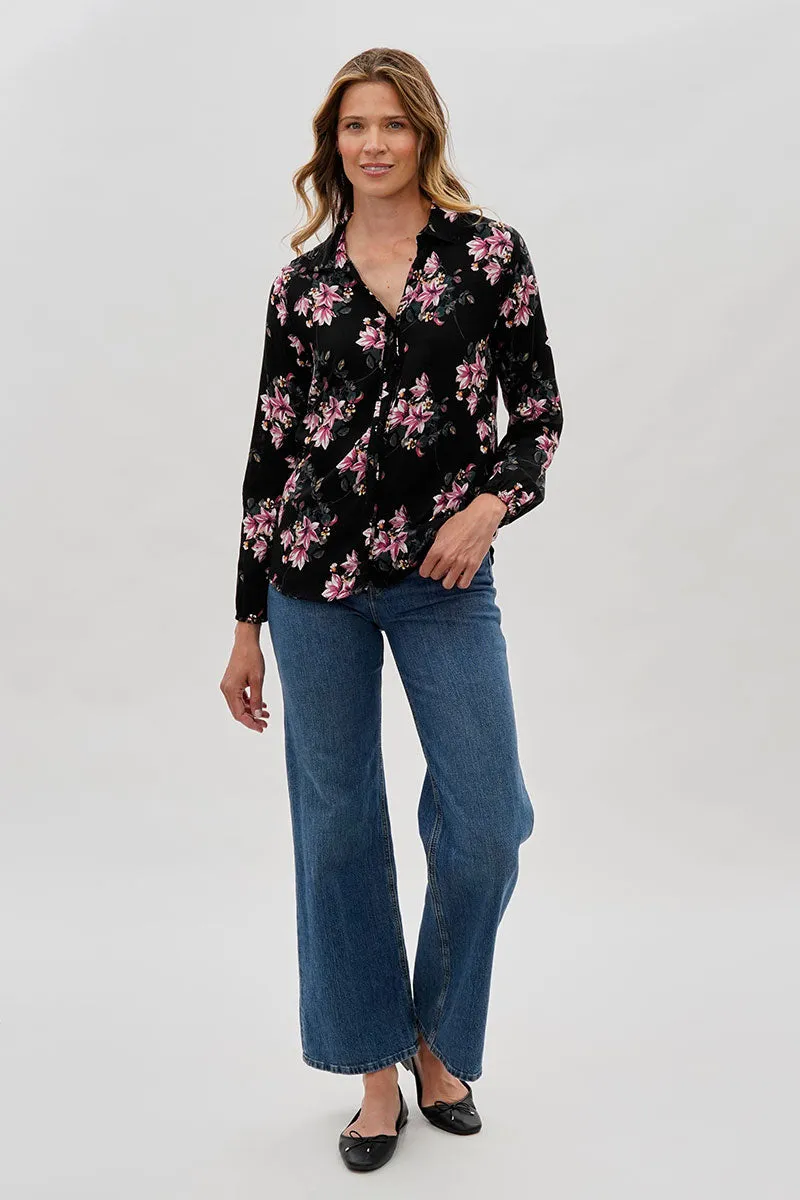 Floral Button Down Blouse - Black sold by Fairweather product image thumbnail 5