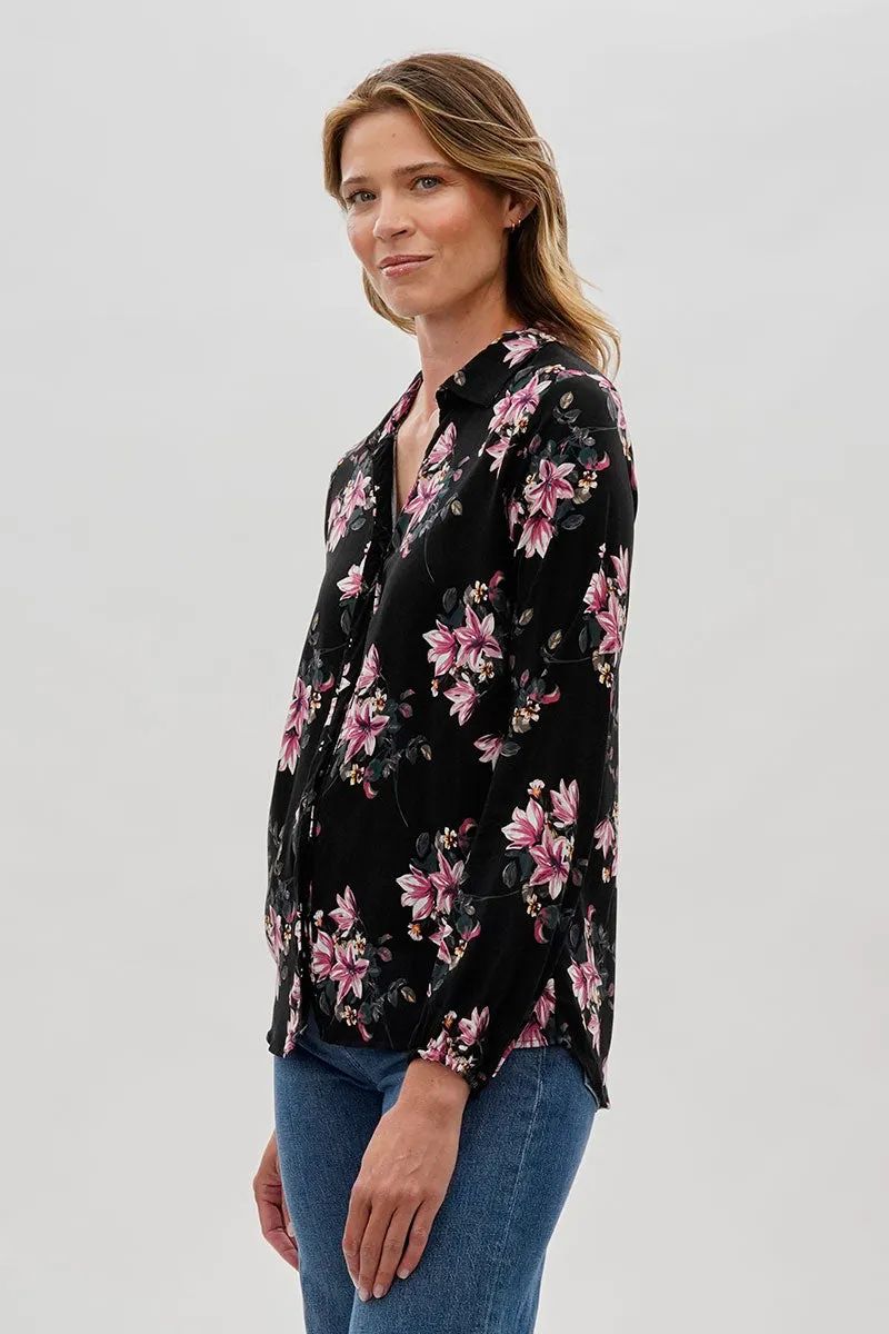 Floral Button Down Blouse - Black sold by Fairweather product image thumbnail 2