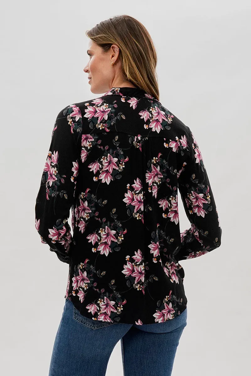 Floral Button Down Blouse - Black sold by Fairweather product image thumbnail 3