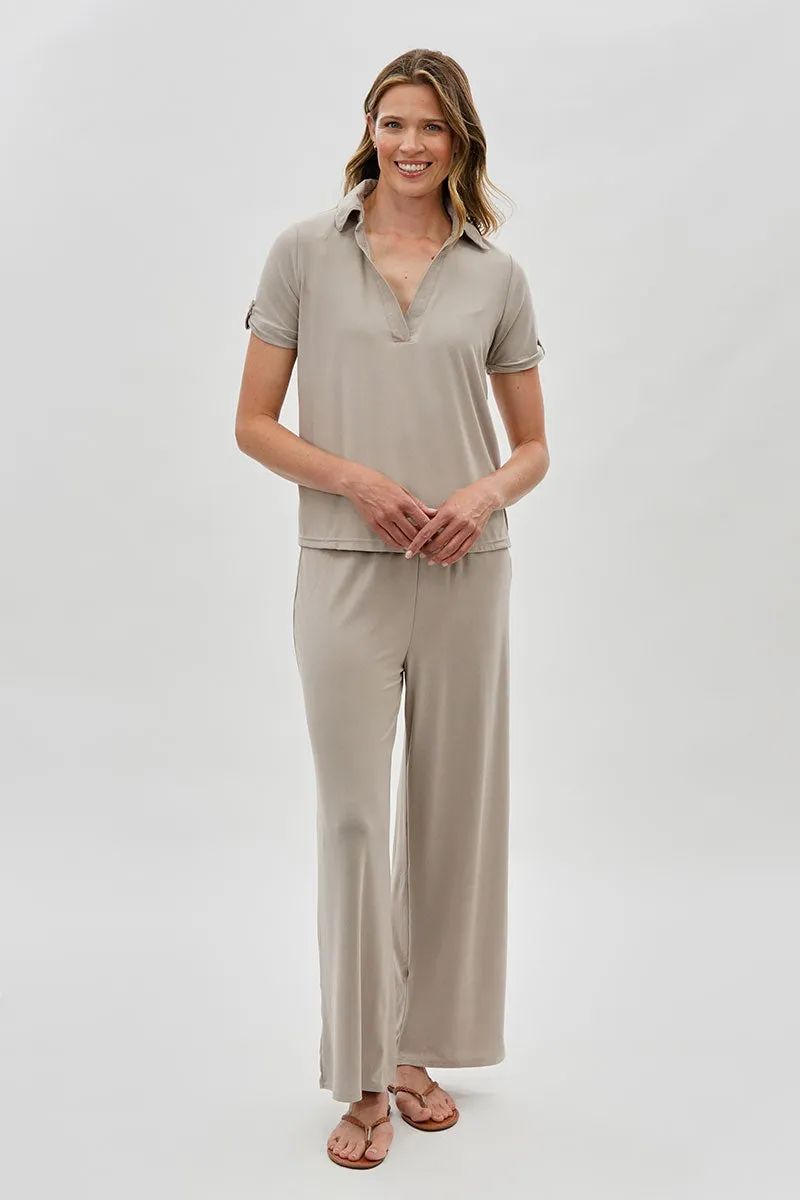 Costa Blanca Wide Leg Fold Over Pants - Cream sold by Fairweather product image thumbnail 5