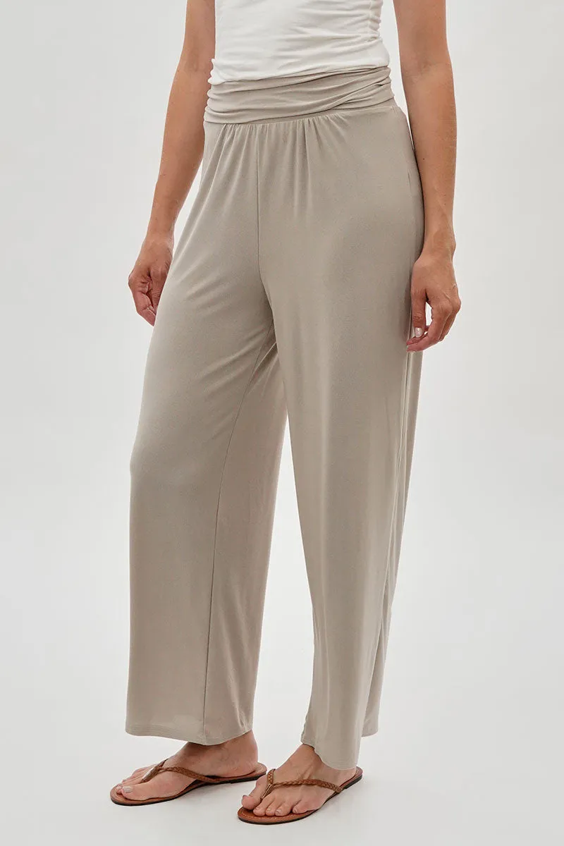 Costa Blanca Wide Leg Fold Over Pants - Cream sold by Fairweather product image thumbnail 2