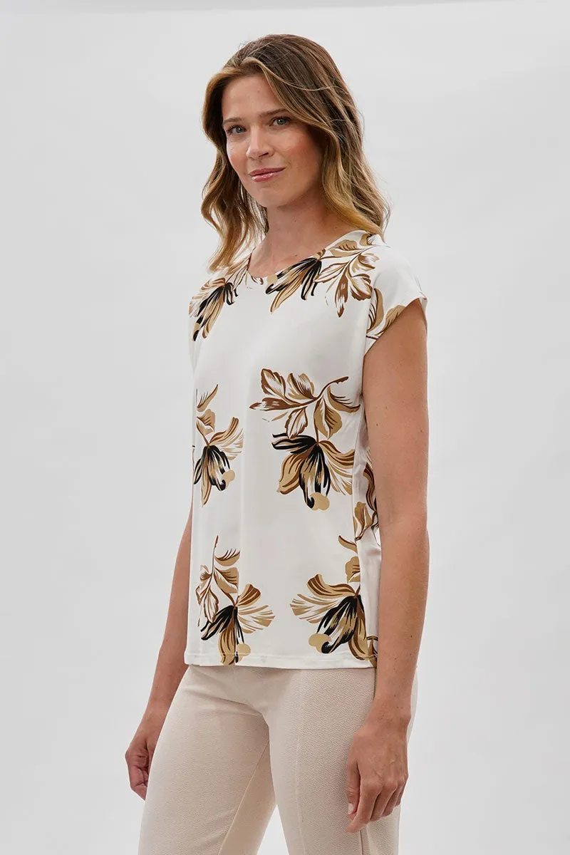 Beechers Brook Floral Cap Sleeve Blouse - White sold by Fairweather product image thumbnail 2