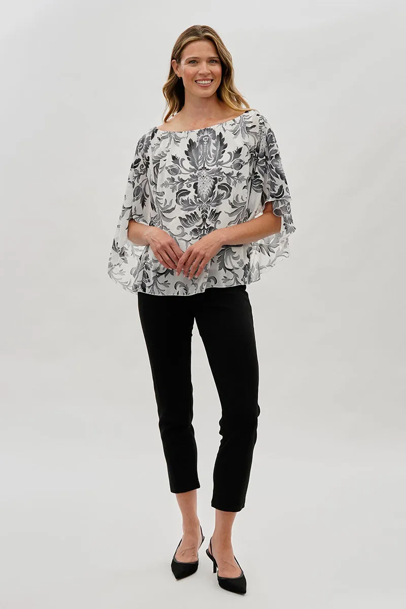 Costa Blanca Baroque Print Chiffon Blouse - White sold by Fairweather product image thumbnail 5