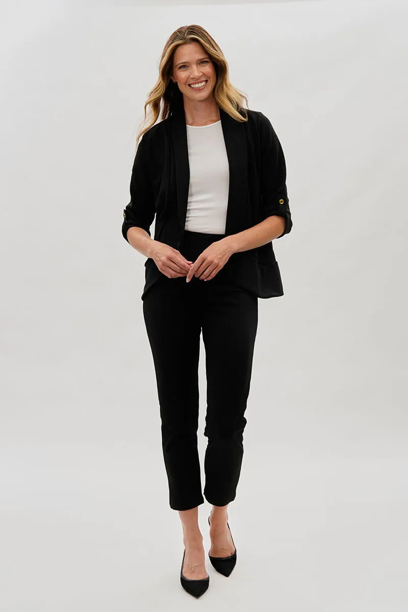 Majora Open Roll Up Sleeve Blazer - Black sold by Fairweather product image thumbnail 5