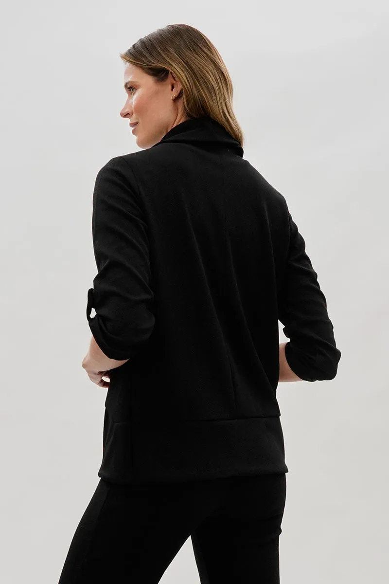 Majora Open Roll Up Sleeve Blazer - Black sold by Fairweather product image thumbnail 3