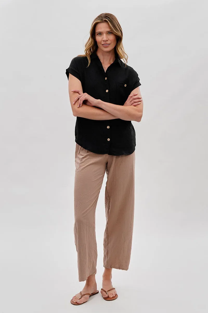 Sylexchange Vintage Short Sleeve Button Down Shirt - Black sold by Fairweather product image thumbnail 5