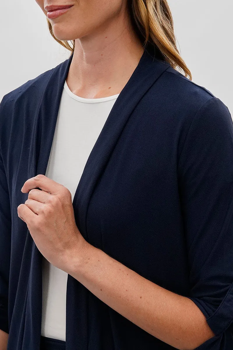 Costa Blanca Open Lightweight Wrap Cardigan - Navy sold by Fairweather product image thumbnail 4