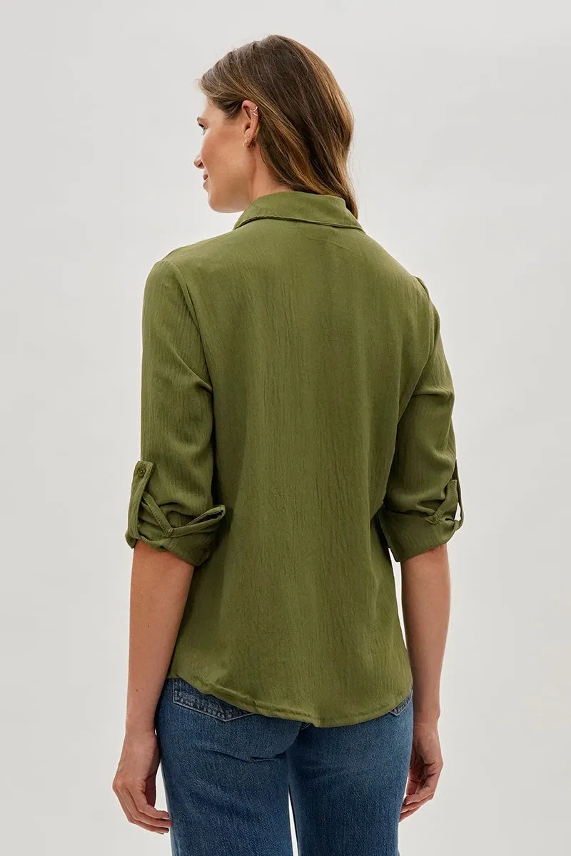 Stylexchange Vintage Classic Button Down Shirt - Olive sold by Fairweather product image thumbnail 3
