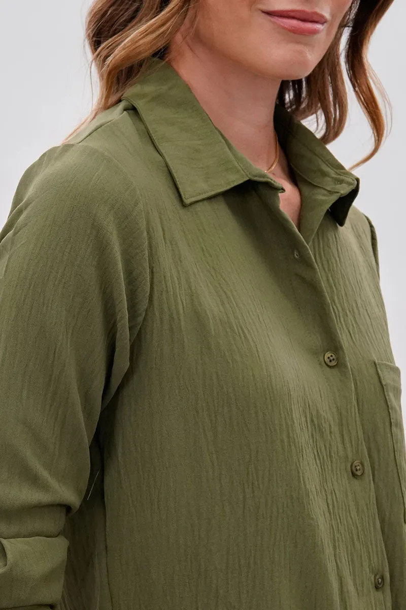 Stylexchange Vintage Classic Button Down Shirt - Olive sold by Fairweather product image thumbnail 4