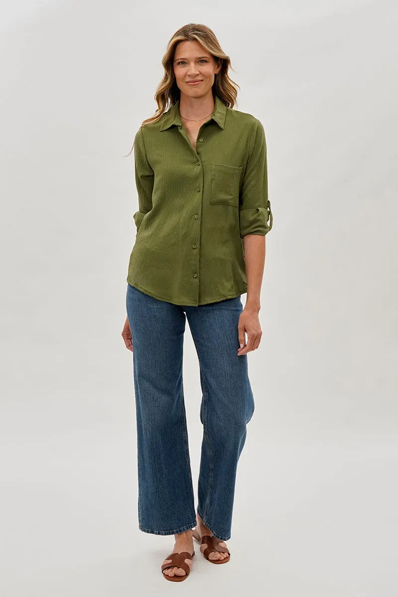 Stylexchange Vintage Classic Button Down Shirt - Olive sold by Fairweather product image thumbnail 5