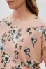 International INC Company Floral Ruched Side Blouse - Peach sold by Fairweather
