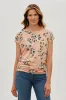 International INC Company Floral Ruched Side Blouse - Peach sold by Fairweather