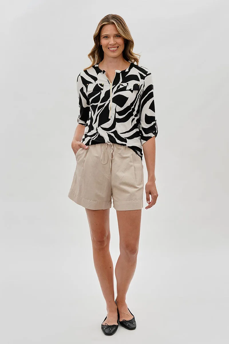 International INC Company Patterned 1/4 Zip Shirt - White sold by Fairweather product image thumbnail 5