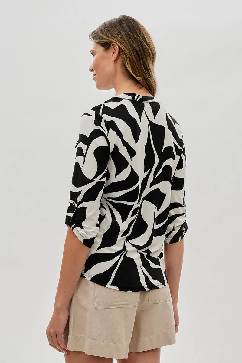 International INC Company Patterned 1/4 Zip Shirt - White sold by Fairweather product image thumbnail 3