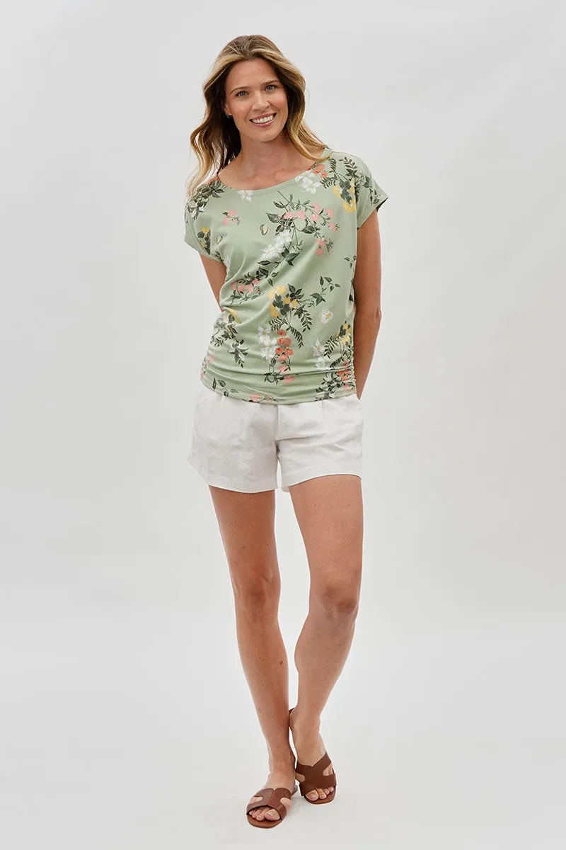International INC Company Floral Ruched Side Blouse - Green sold by Fairweather product image thumbnail 5
