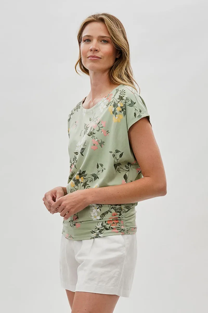 International INC Company Floral Ruched Side Blouse - Green sold by Fairweather product image thumbnail 2