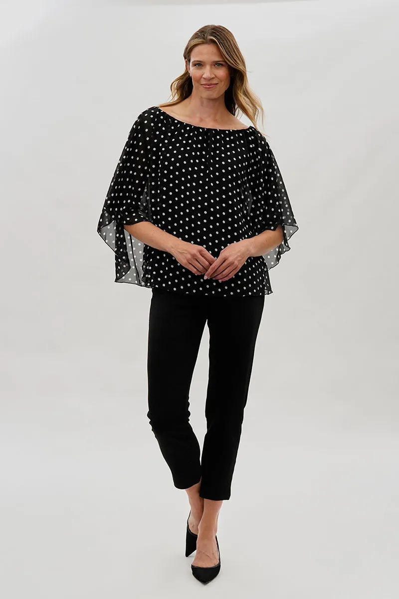 Costa Blanca Polka Dot Chiffon Blouse - Black sold by Fairweather product image thumbnail 5