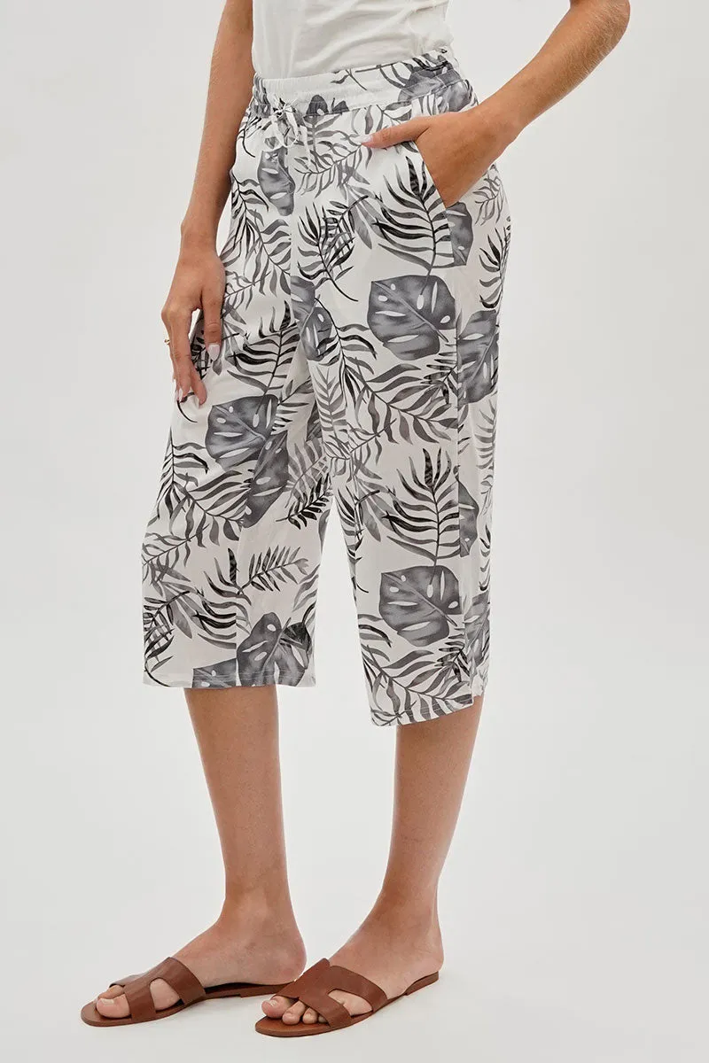International INC Company Leaf Print Cropped Pants - White sold by Fairweather product image thumbnail 2