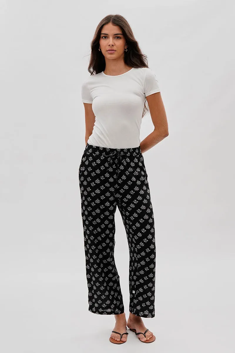 International INC Company Floral Wide Leg Pants - Black sold by Fairweather product image thumbnail 5