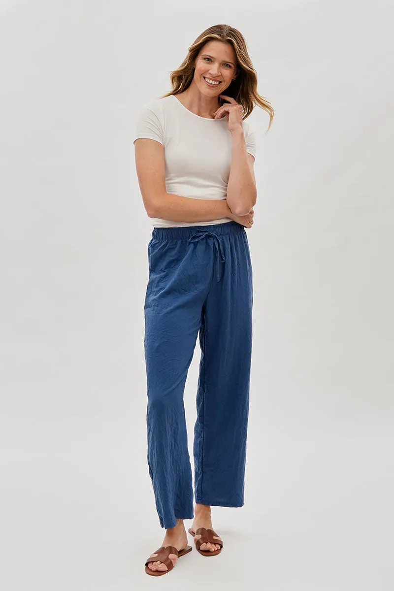 Runaway Bay Wide Leg Tie Waist Pants - Blue sold by Fairweather product image thumbnail 5