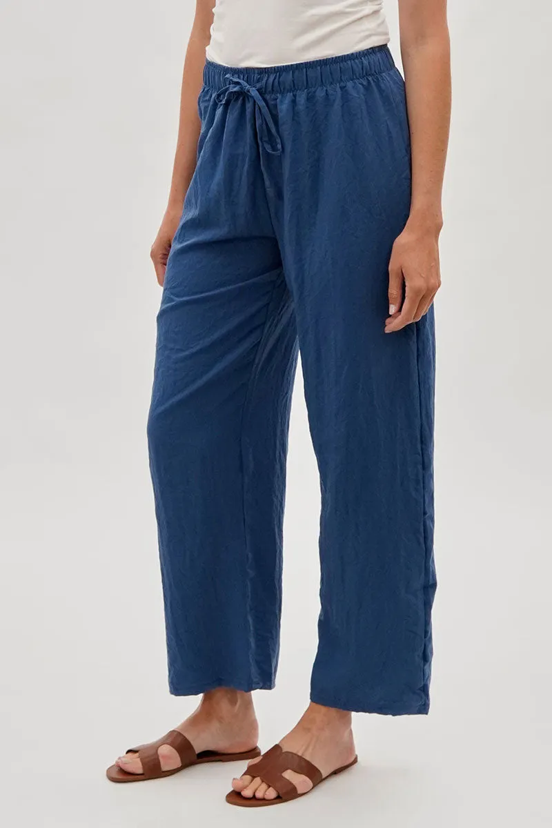 Runaway Bay Wide Leg Tie Waist Pants - Blue sold by Fairweather product image thumbnail 2