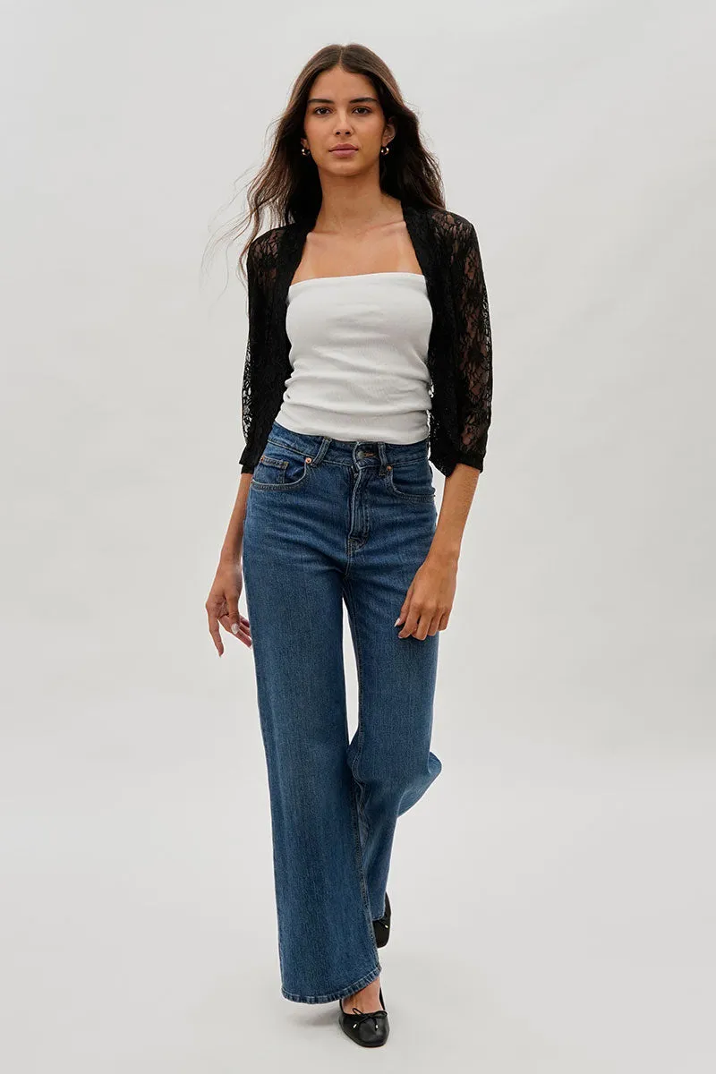 Impress Floral Lace Shrug Cardigan - Black sold by Fairweather product image thumbnail 5