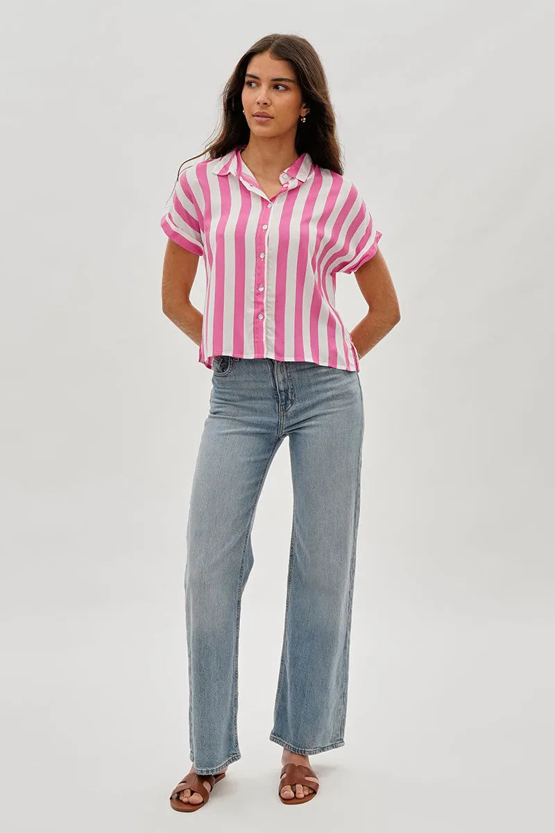 Stylexchange Vintage Striped Button Down Shirt - Pink sold by Fairweather product image thumbnail 5