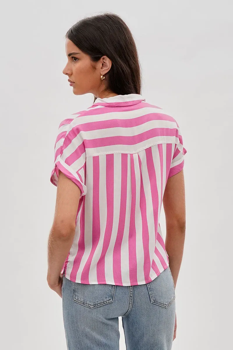 Stylexchange Vintage Striped Button Down Shirt - Pink sold by Fairweather product image thumbnail 3