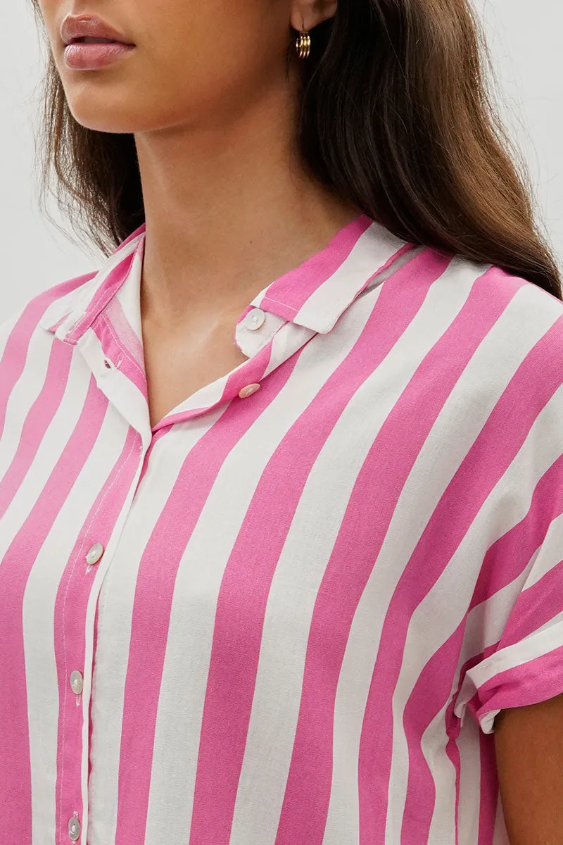 Stylexchange Vintage Striped Button Down Shirt - Pink sold by Fairweather product image thumbnail 4