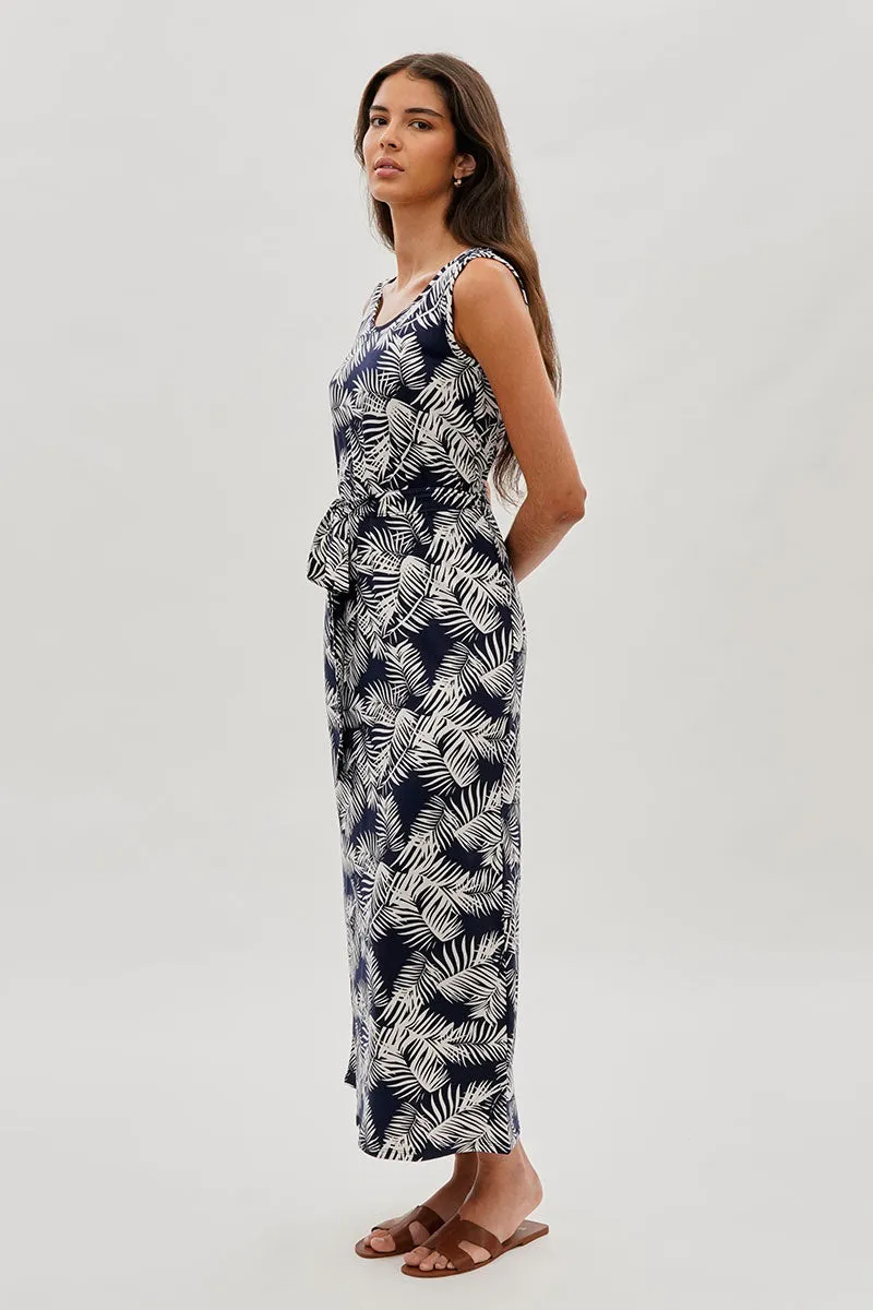 International INC Company Leaf Print Maxi Dress - Navy sold by Fairweather product image thumbnail 2