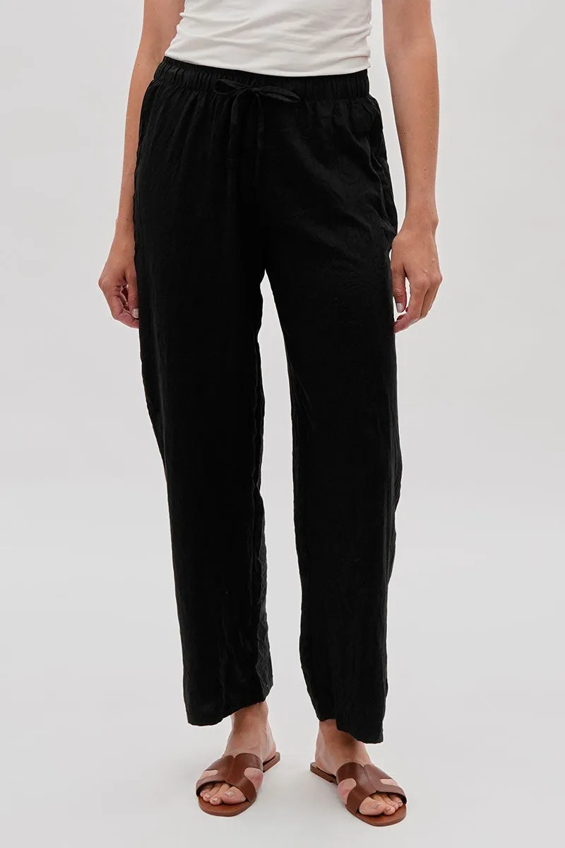 Runaway Bay Wide Leg Tie Waist Pants - Black sold by Fairweather