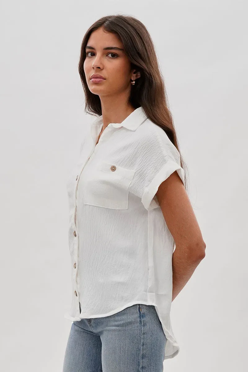 Stylexchange Vintage Short Sleeve Button Down Shirt - White sold by Fairweather product image thumbnail 2