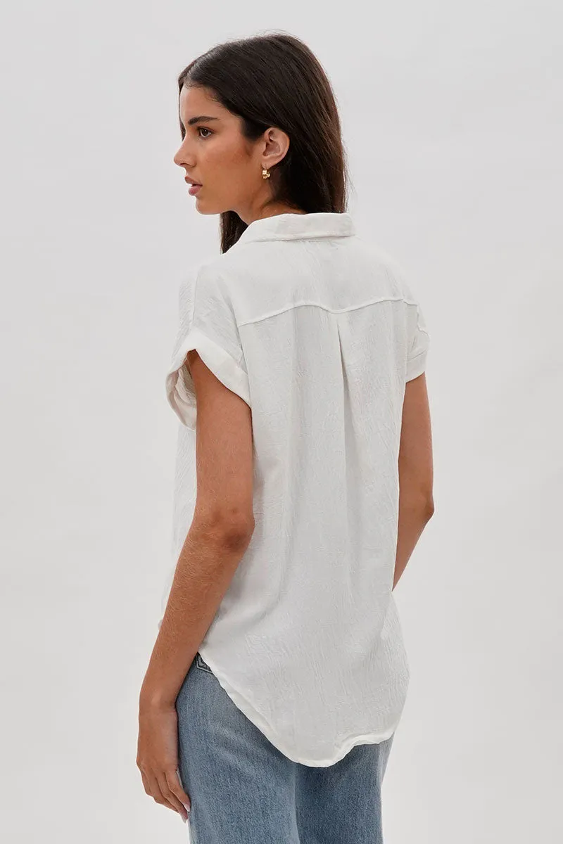 Stylexchange Vintage Short Sleeve Button Down Shirt - White sold by Fairweather product image thumbnail 3