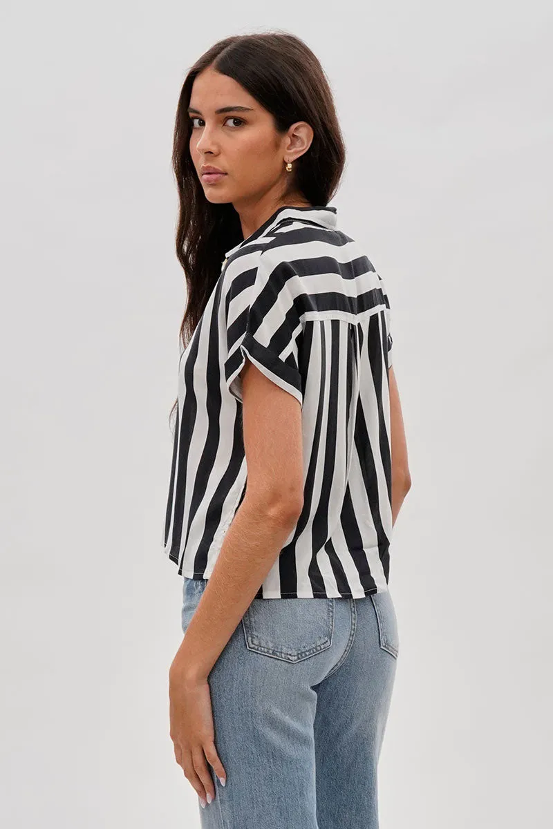 Stylexchange Vintage Striped Button Down Shirt - Black sold by Fairweather product image thumbnail 3