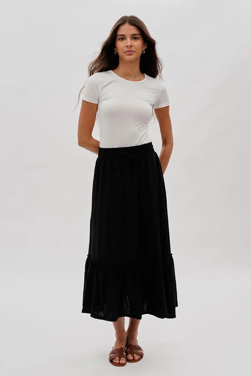 Vintage Tiered Cinched Skirt - Black sold by Fairweather product image thumbnail 5