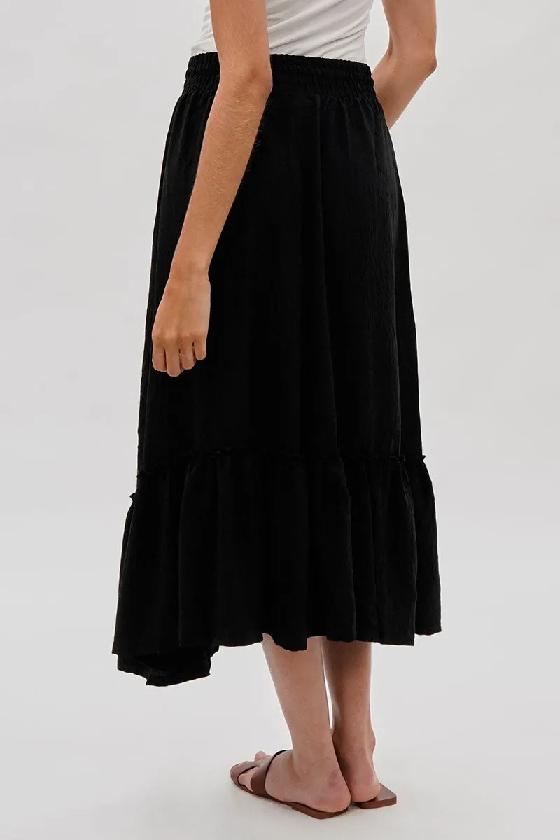 Vintage Tiered Cinched Skirt - Black sold by Fairweather product image thumbnail 3
